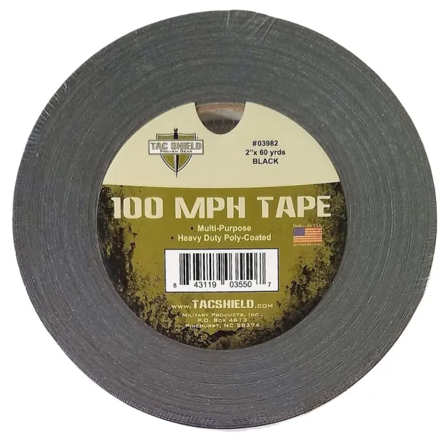 Tac Shield 03982 100 MPH Tape 2In x 60 Yards Black - View 2