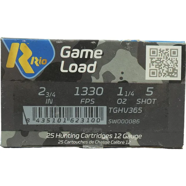Rio Ammunition Top Game HV 12ga 2 3/4 In 1 1/4oz #5 1330fps 25ct - View 2