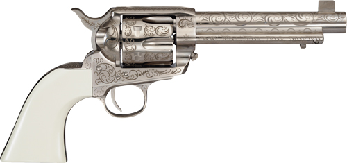 Cimarron Bat Masterson 45LC 5.5" Nickel Engraved Revolver 844234239993 - View 2