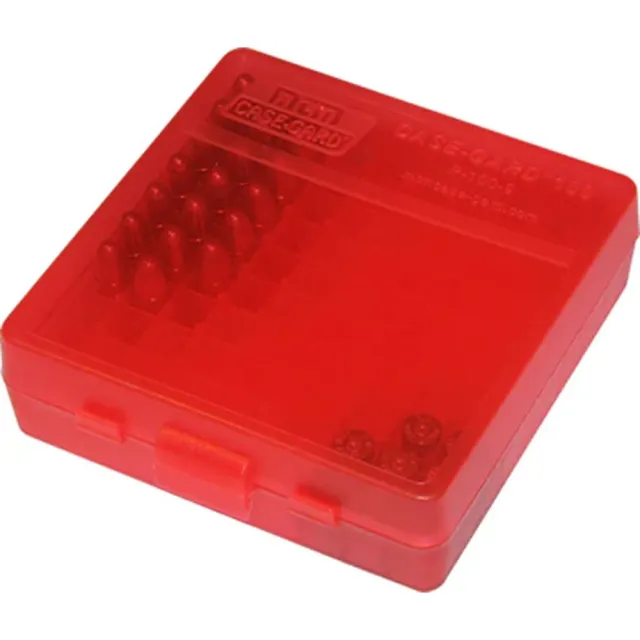 MTM Case-Gard P-100 Series .38 Special 100 Round Handgun Ammo Box Clear Red - View 2