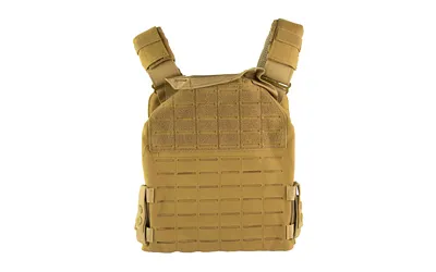 NcStar Laser Cut Plate Carrier Medium-2XL Tan with MOLLE Slots & Kangaroo Pouch - View 3