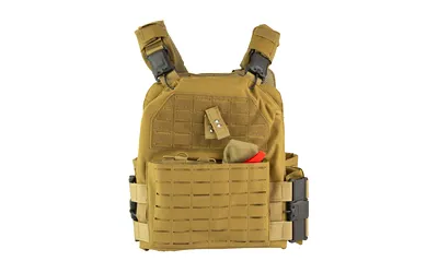 NcStar CVLCQRL3055T Laser Cut Plate Carrier 2XL Tan - Quick Release, MOLLE Slots, Kangaroo Pouch - View 2