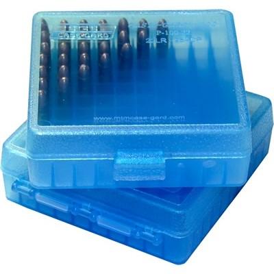 MTM Case-Gard P-100 Flip Top Ammo Box .22LR/.25ACP 100 Rounds Clear Blue - View 2