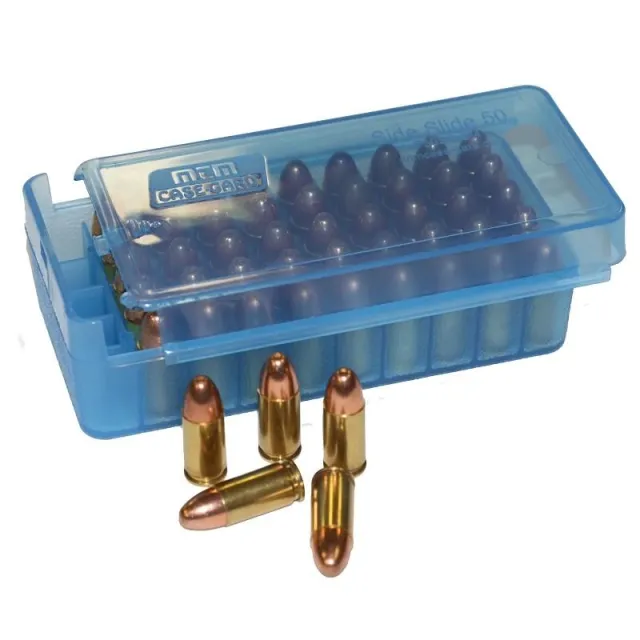 MTM Case-Gard P-50 .45 ACP 50 Rounds Handgun Ammo Box Blue - View 2