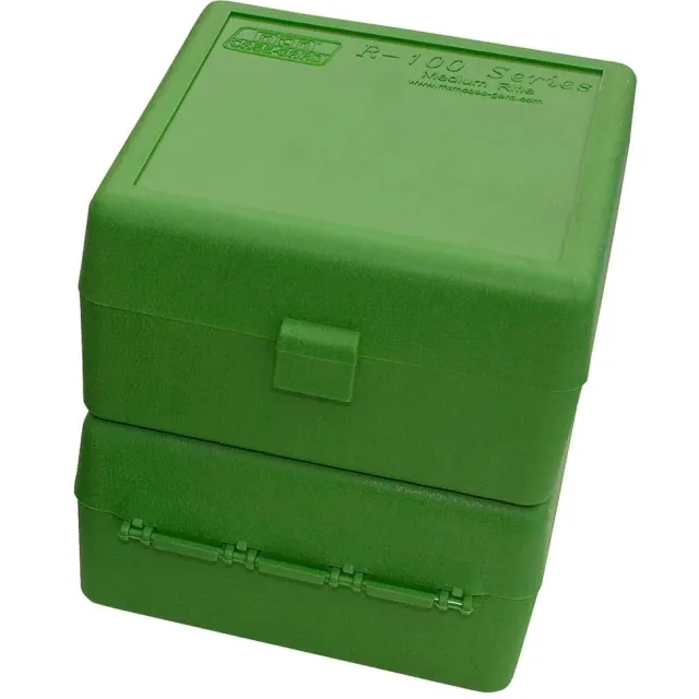 MTM Case-Gard Ammunition Box 100 Round Flip-Top Green RS-100-10 - View 2
