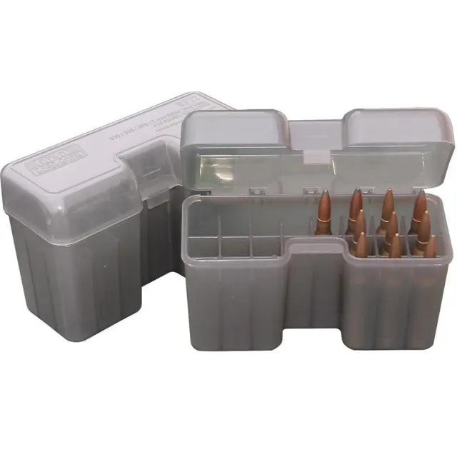 MTM Case-Gard RF22 Series 22 Round Large Magnum Ammo Box - Clear Smoke - View 2