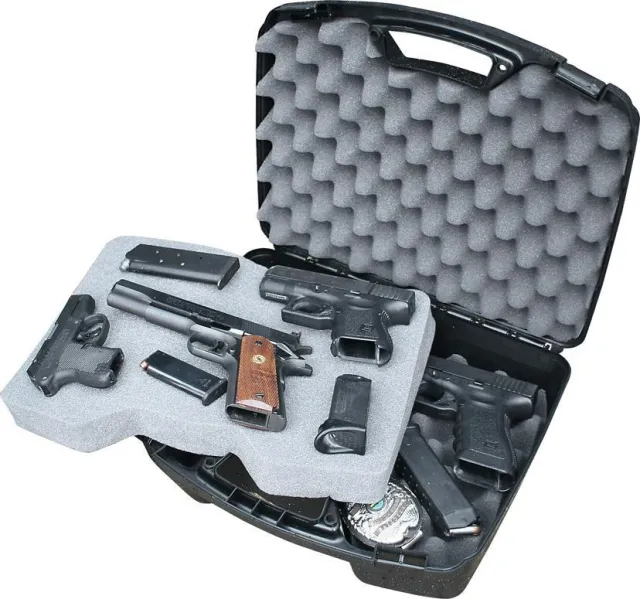 MTM Case-Gard 811-40 Handgun Case Polypropylene Textured Black Finish Foam Padding Latches 14" x 10" x 5.10" Interior Dimensions - View 2