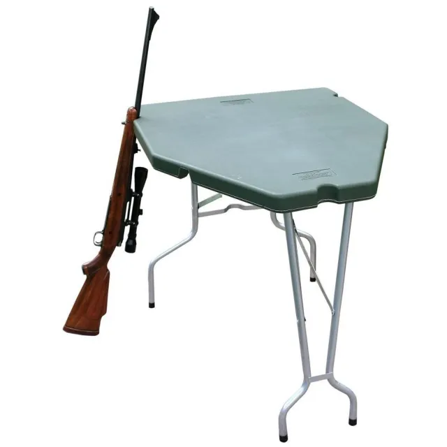 MTM Case-Gard Predator Shooting Table Forest Green - 30" Tall, Wedge-Shaped, 3 Barrel Grooves - View 2