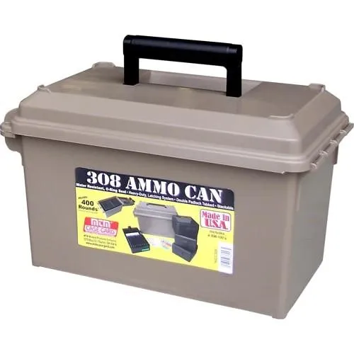 MTM ACC308 Ammo Can Dark Earth, Holds 400 Rounds, Includes 4 RM-100's - View 2