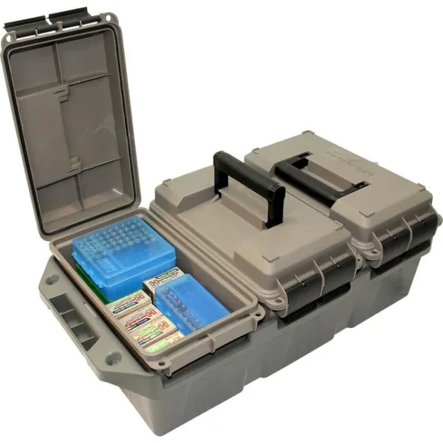 MTM Case-Gard 50 Cal Ammo Crate - Dark Earth, 3 Cans, Stackable & Water-Resistant - View 2