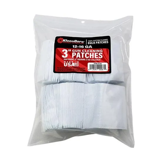 KleenBore SuperShooter Patch 12-16GA 3" Cotton 250 Pack - View 2