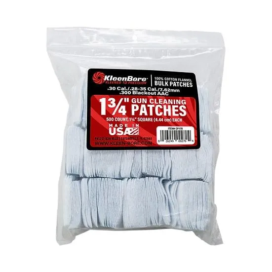 Kleen-Bore SuperShooter Patch 28-35 1.75" Cotton 500/Pack Poly Bag CP17B - View 2
