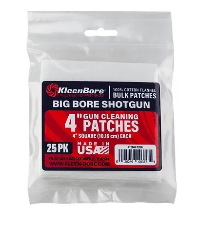 KleenBore 4" Cotton Cleaning Patch for Big Bore Shotgun 10 Pack - View 2
