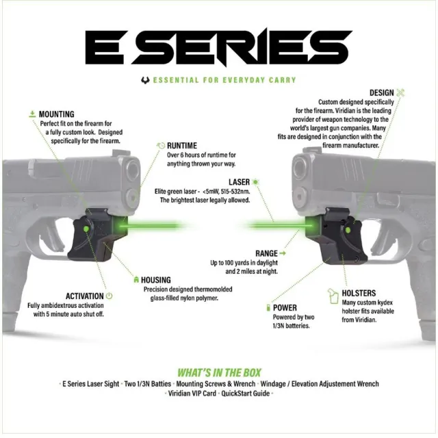 Viridian E-Series 912-0097 Green Laser, CR1/3N Battery, Black - View 2