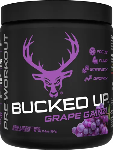 Bucked Up Pre-Workout Grape Gainz 30 Serving Tub - View 2