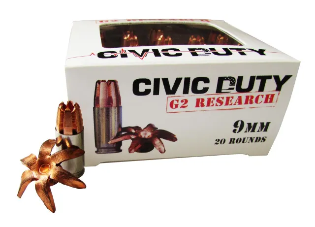 G2 Research Civic Duty 9 mm Luger 100gr Copper Expansion 336ct - View 2