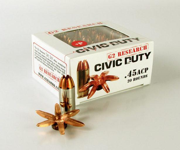 G2 Research Civic Duty 45 Auto +P 168gr Copper Expansion - View 2