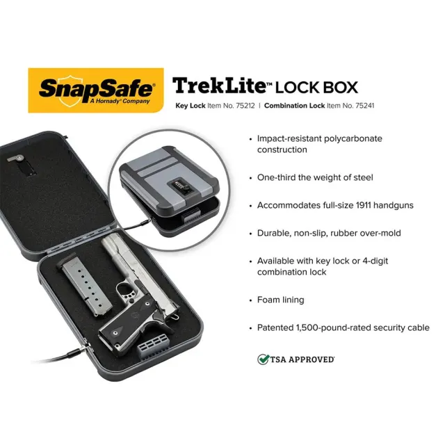 Hornady Snapsafe Treklite Lock Box With Tsa Combination Lock XL (75241) - View 2