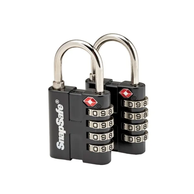 SnapSafe 76020 TSA Lock Resettable 4-Digit Combination Black 2-Pack - View 2