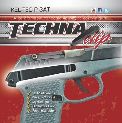 Techna Clip Gun Belt Clip Spring-Steel for Kel-Tec P3AT/P32 Black - View 2