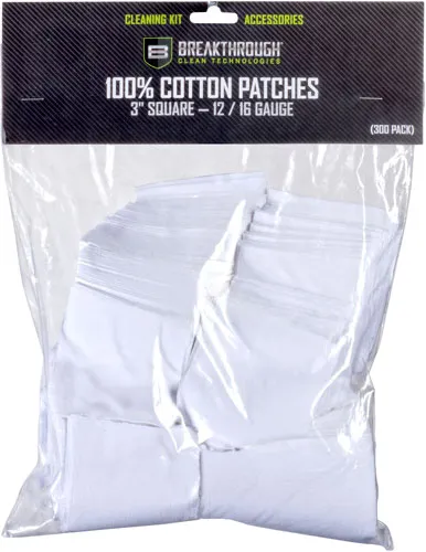Breakthrough Clean BTCPS350 Square Cleaning Patches 100% Cotton 50 Pack For 12-16 Guage - View 2