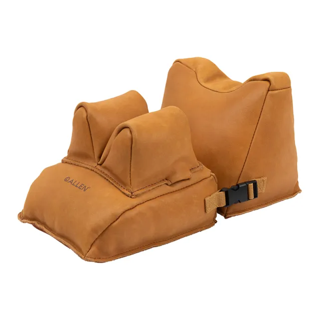 Allen Company Longmont 15125 Leather Shooting Rest Front & Rear Brown - View 2