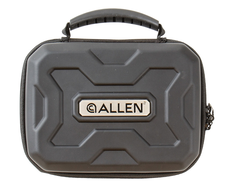 Allen 827 EXO Handgun Case Polymer Black Finish Molded Carry Handle Egg Crate Foam Lockable Zippers 7" x 5.25" - View 2