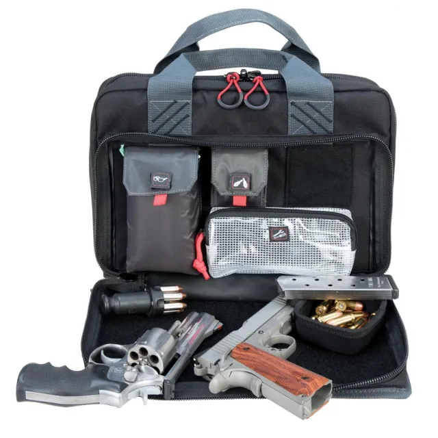 GSM Outdoors GPS-1310PC Quad Pistol Case Black 4-Handgun Mag Storage - View 2