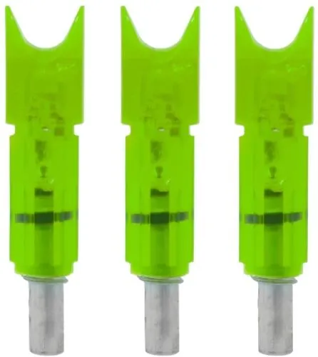 Lumenok GTC3G Crossbow Nocks Green Moon Gold Tip 3pk Lighted .300" ID - View 2