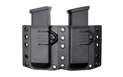 Bravo Concealment BC60-2003 Double Magazine Pouch, 1.5" Belt Loops, Black - View 2