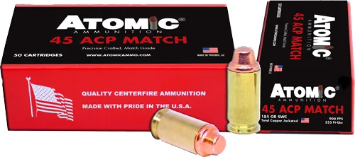 Atomic Ammunition 448 Match 45 ACP 185gr Semi Wadcutter 50 Rounds - View 2