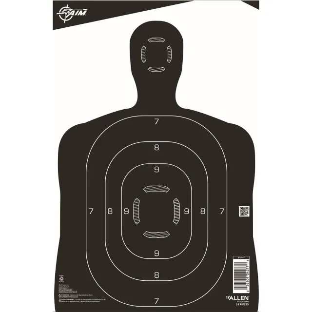 Allen EZ Aim Paper Silhouette Target 12x18 Black 15447 - View 2