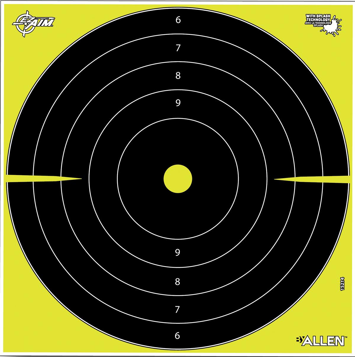 Allen EZ Aim 15214 Splash Bull's-Eye Target 12"x12" 12 Pack Yellow/Black - View 2