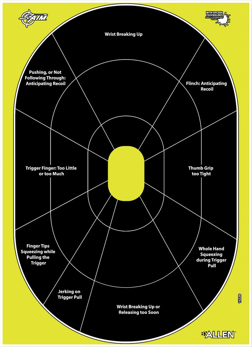 Allen EZ Aim 15220 Splash Target 12x18 Black Yellow 8 Pack Non-Adhesive - View 2
