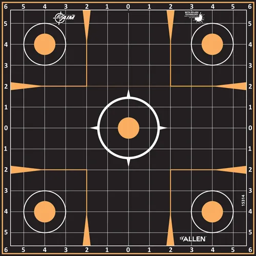 Allen EZ Aim Splash Sight-In Target 12x12 5pk - Self-Adhesive, Orange/Black - View 2