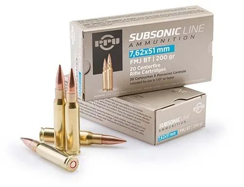 Prvi Partizan PPS762 7.62x51mm 200gr FMJ BT Subsonic Ammo 20/Box - View 2
