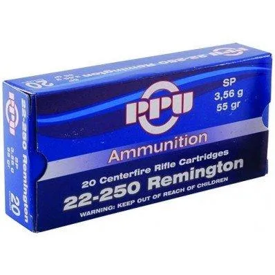 PPU PP22250 Standard Rifle 22-250Rem 55gr Soft Point 20 Per Box/10 Case - View 2