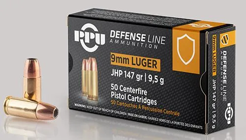 PPU 9mm Personal Defense Ammo 147 gr Jacketed Hollow Point (JHP) 50 Round - View 2
