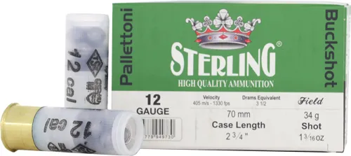 Sterling Ammunition Big Game 12GA 2.75in 00 Buck 9 Pellet 10RD - View 2