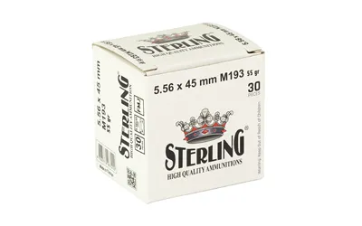 Sterling M193 5.56x45mm NATO 55 Grain Full Metal Jacket 30 Round Box - View 3