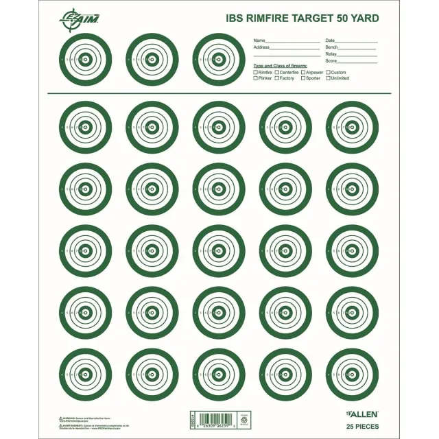 Allen Company EZ-Aim IBS Rimfire Target 14x17 Green/White 25 Pack - View 2