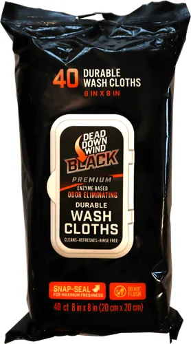 Dead Down Wind 13725 Wash Cloths Black Premium Odor Eliminator Unscented - View 2