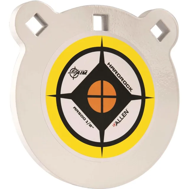 EZ-Aim Hardrock 6" AR500 Steel Gong Shooting Target .50" Thickness White / Yellow / Black - View 2