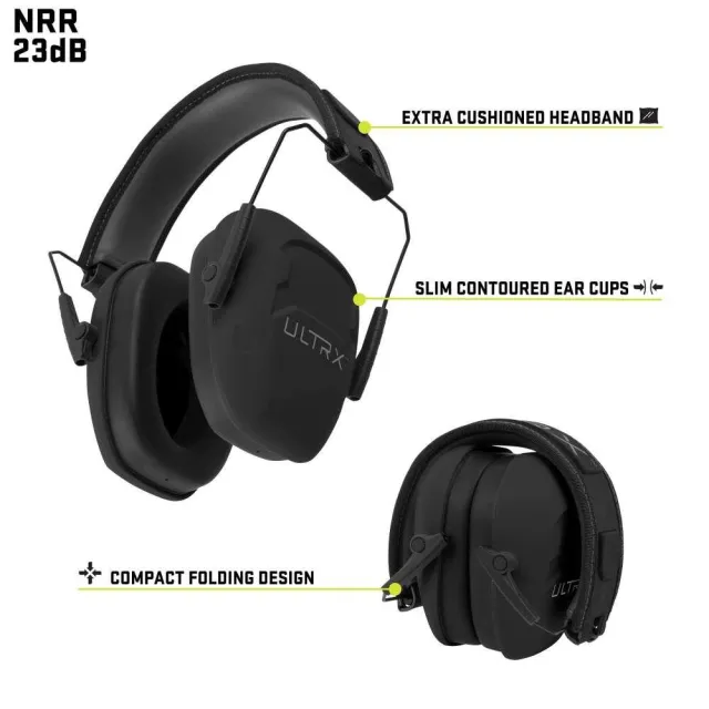 Allen 4100 Ultrax Shield 23 dB Earmuff Midnight Gray Over-the-Head - View 2