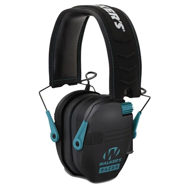 Walker's Razor Slim Shooter Folding Electronic Muffs Teal - View 2