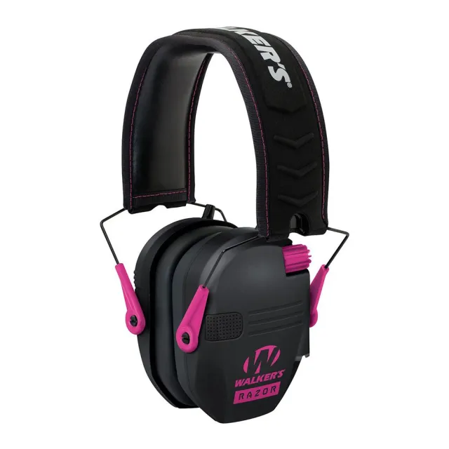 Walkers Razor Slim Shooter Folding Electronic Ear Muffs 23 dB NRR Black/Pink - View 2
