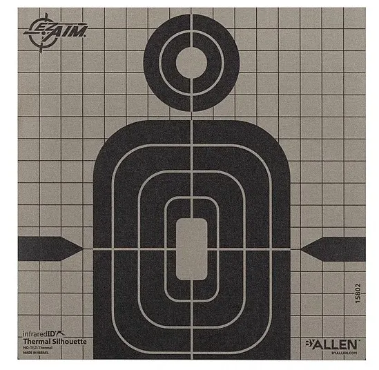 Allen 15802 Thermal Target Silhouette Hanging Paper 8"x8" Black/Gray - View 2