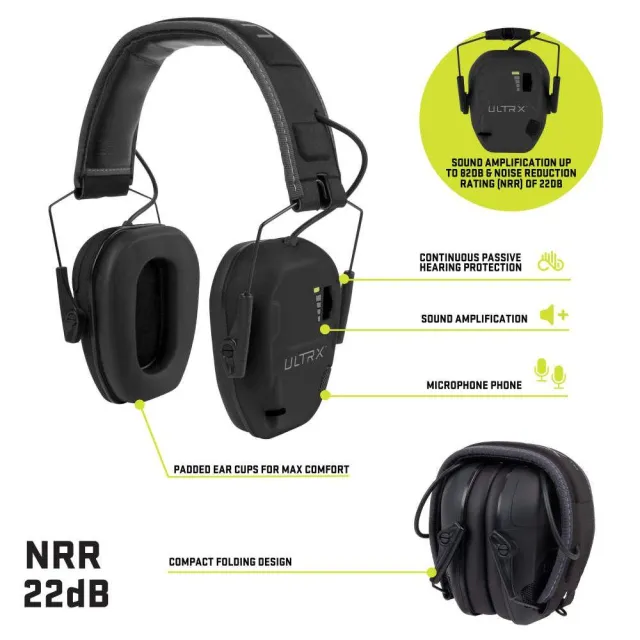 Allen ULTRX Bionic Electronic Earmuff 22Db Midnigh - View 2