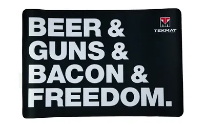 TekMat TEKR17BGBF Cleaning Mat Black/White Rubber 11"x17" "Beer & Guns & Bacon & Freedom" - View 2
