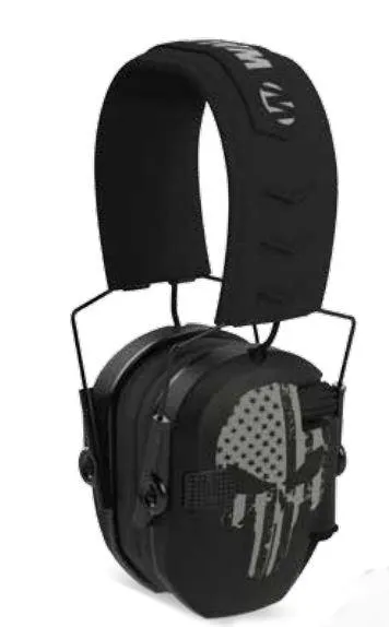 Walker's WPRSEMFSPUN Razor Slim Electronic Muff 23 dB Black Punisher Flag - View 2